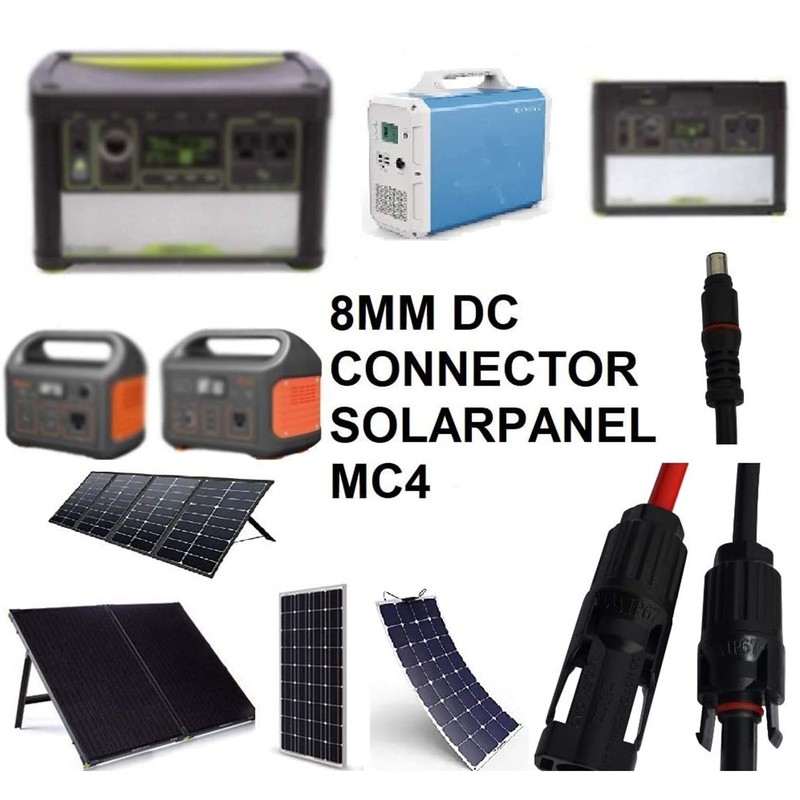 DC Solar Adapter 8mm Brass Connector Splitter Converter Cable for