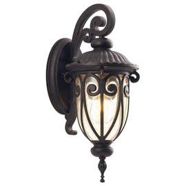GOALPLUS 18 Inch Outdoor Porch Light with Wall Mount, Antique Bronze Exterior Wall Sconce Lantern for Garage, Vintage Outer Patio Lights Fixture for Outside House, Front Door, Entryways