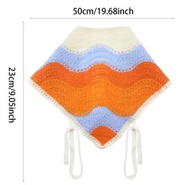 3PCS Crochet Bandanas Headbands, Cute Style Hand Knitted Headband Handmade Kint Crochet Hair Bandanas Vintage Hair Scarf Triangle Hair Headband with Ties for Women Girls