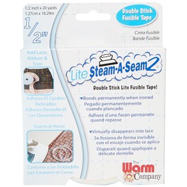 The Warm Company - Lite Steam-A-Seam 2 – ½" x 20 Yard Fusible Tape, Double Stick Lightweight Adhesive for Quilting, Sewing & Appliqué