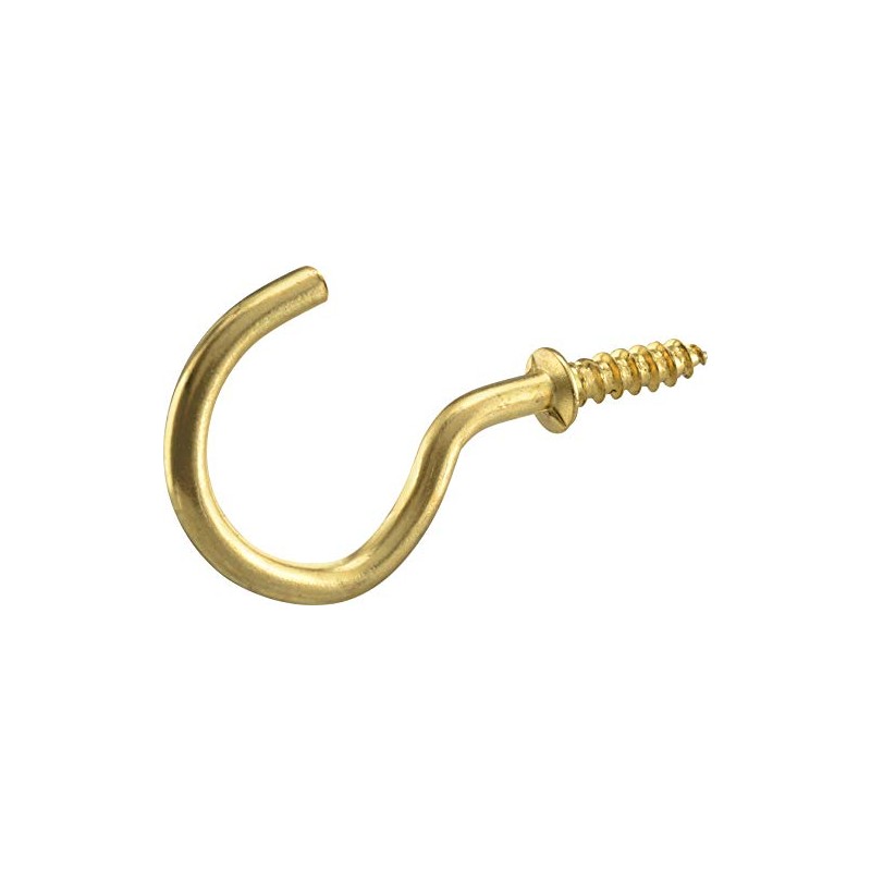 Hillman 592001 Cup Hooks, 7/8-Inch, Brass, 40-Pack