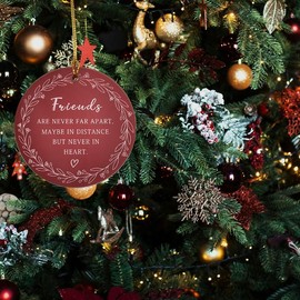 Best Friend Christmas Tree Ornaments Friendship Hanging Ornament for Women Friends Long Distance Bestie Gifts Ornaments Friendship Birthday Gifts for Girls New Years Bday Xmas Gifts for Friend Female