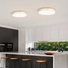 Yiisem Dimmable Wood LED Flush Mount Ceiling Light, 5CCT 2700K-6000K
