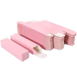50 paquetes de 23x23x103mm papel lápiz labial caja de lápiz labial lápiz labial tubo caja embalaje cosmético regalo embalaje (rosa)