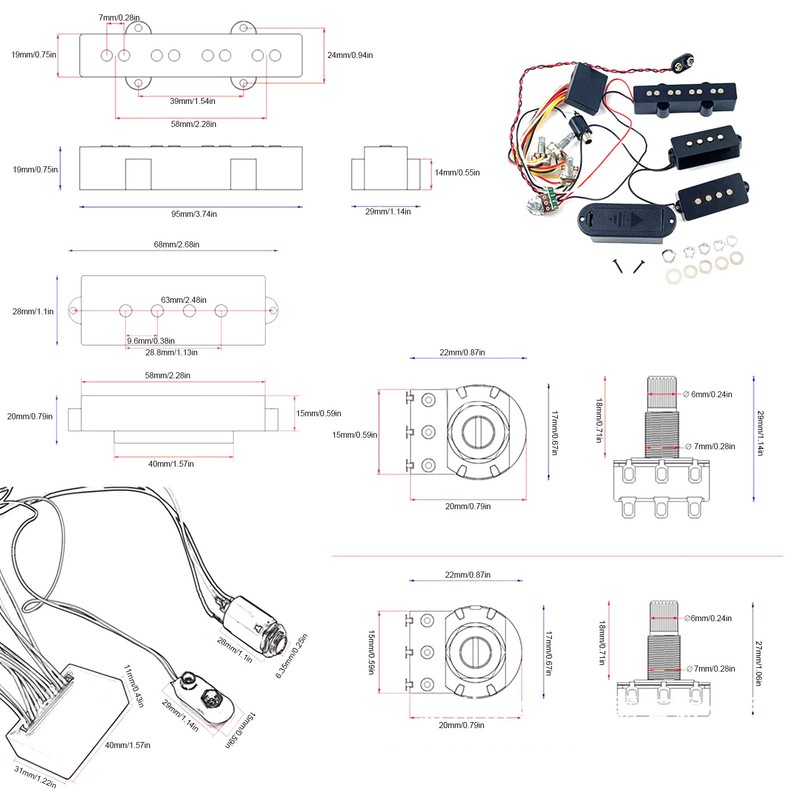Electric Bass Pickup Excellent Audio Output Preamp Wiring Circuit Guitar