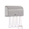 6-Slot Stainless Steel Toothbrush Holder with Cover - Wall Mounted,