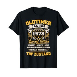 Oldtimer Fertigung January 1978 Funny Birthday Gift T-Shirt