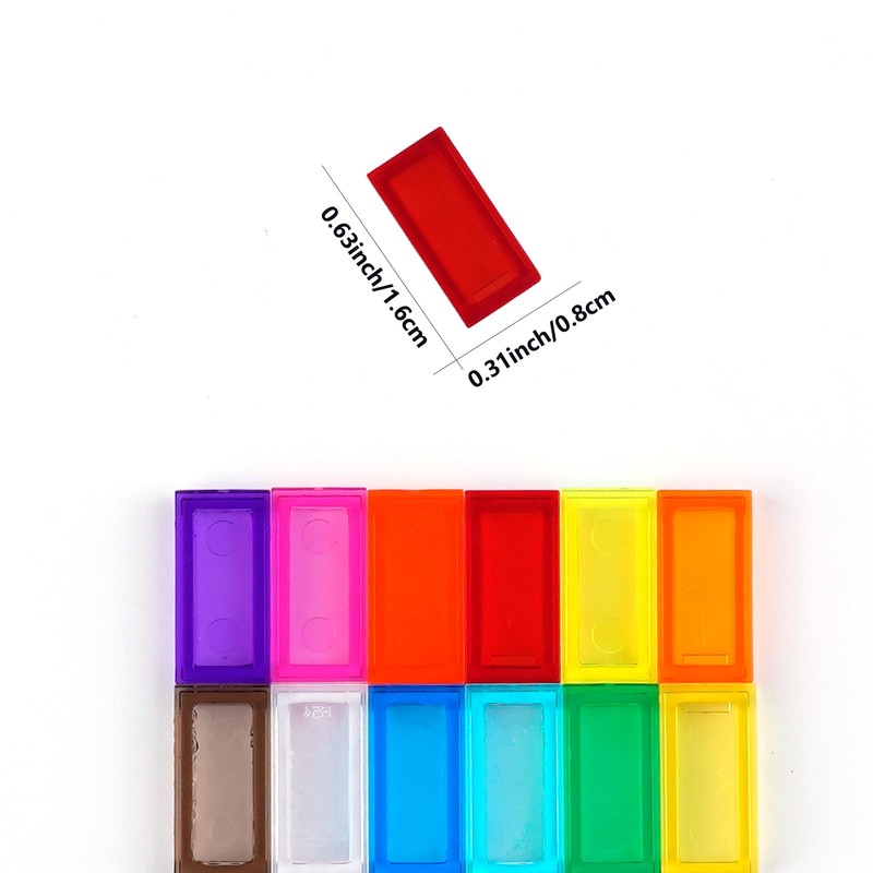 WSRYLTCH Transparent Tiles 1x2 Flat Bricks - 1000pcs Classic Building