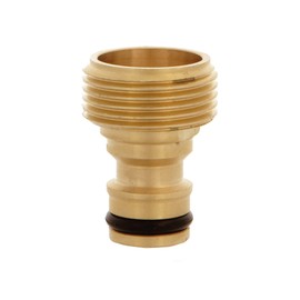 Amig - Adapter for tap connection with hose, 3/4 inch, quick and easy connection for water hoses, connection via thread, brass, matt