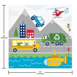 Trendware Transportation Time City Life Napkins, 48 ct