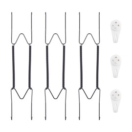 3 Pack Plate Hangers for The Wall, Suitable for 10-14 inch Art Plate, Stainless Steel Invisible Heavy Duty Wire Plate Holder with Wall Hooks, Plate Hangers for Displaying Plates, Platter, Dish, Black