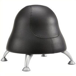 Pemberly Row Ball Office Chair in Black Vinyl