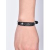 Adjustable Silicone Bracelet, Stainless Steel Cross & Letter Design Bracelet