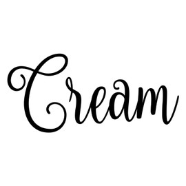 Cream 4.5w x 2h Label | Kitchen Pantry Organization | Die Cut Vinyl Decal | Black Fancy Font (Sticker Only)