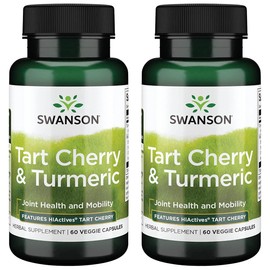 Swanson Hiactives Tart Cherry & Turmeric 60 Veg Capsules (2 Pack)