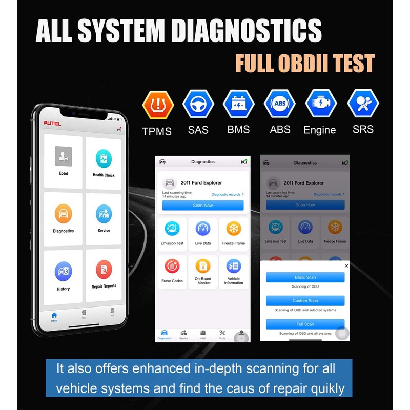 Autel MaxiAP AP2500 Upgraded AP200/AP200C/AP200H/AP200M Bluetooth OBD2 Code Reader Auto