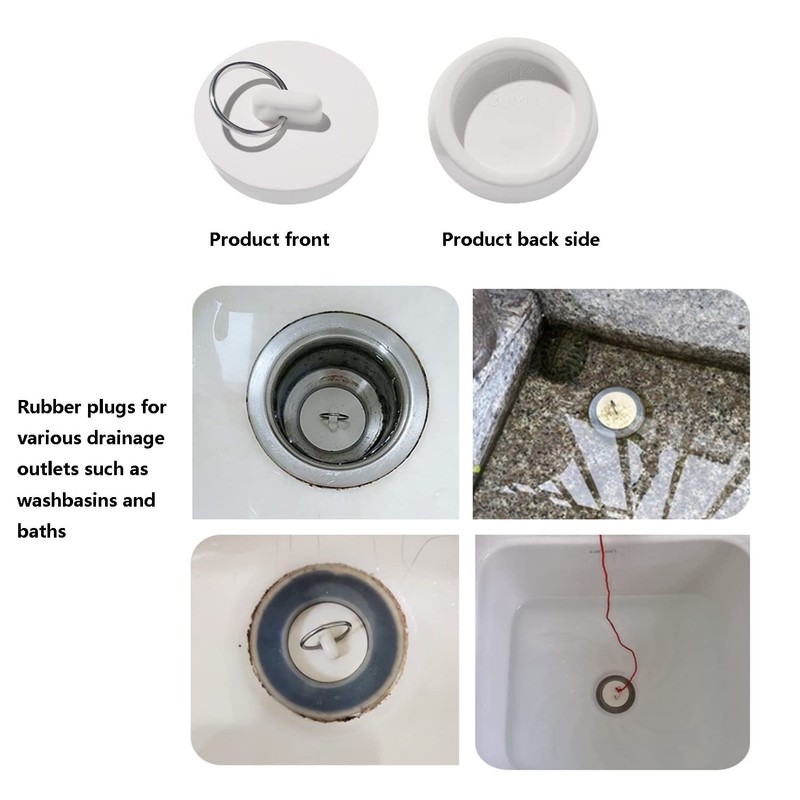 GWAWG Drain Stoppers 5PCS Rubber Plugs Bathtub Plugs Various sizes