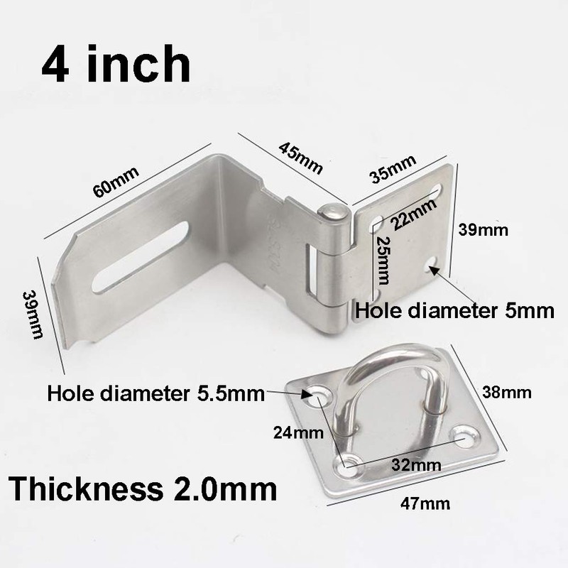 BuxiuGK 90 Degree Security Hasp Lock Device 4 Inch for