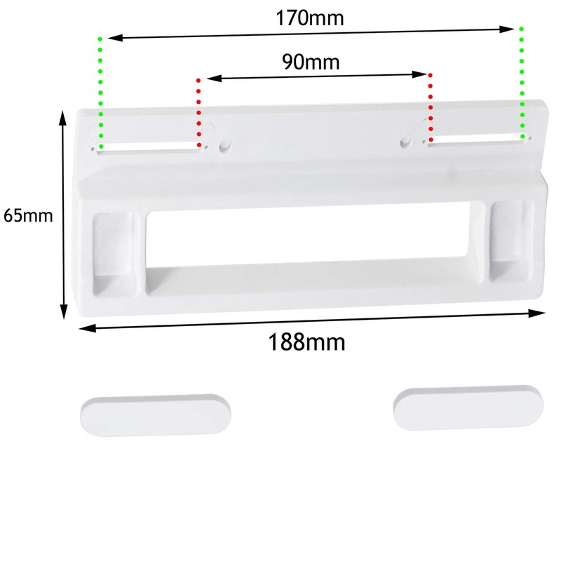 SPARES2GO Teka Fridge Freezer Door Handle (190mm, White, Pack of