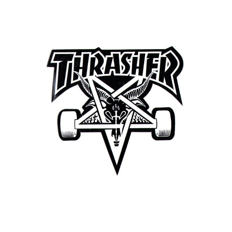 Thrasher Magazine Skate Goat Pentagram Skateboard Sticker 9 x 10cm