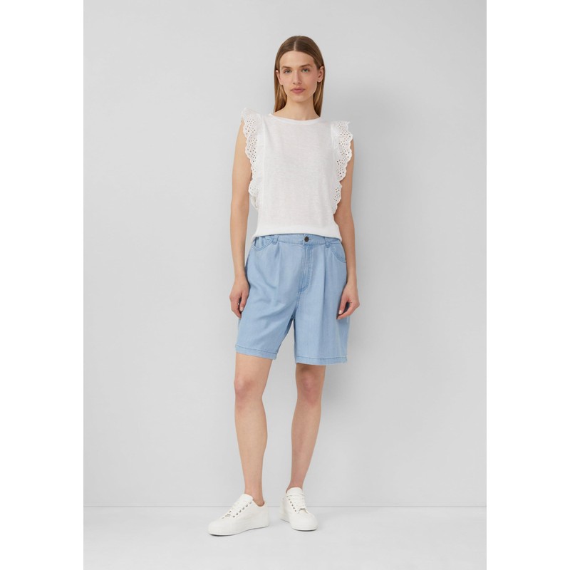 s.Oliver Fließende Relaxed-Fit-Shorts aus Lyocell mit Elastikbund blau 38