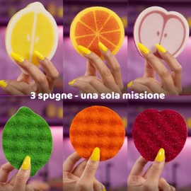 Vileda, Punch, Set da 4 Spugne Cucina | Quattro Spugne. Massima potenza | Antigraffio* | Profumate | cucina, bagno & esterno