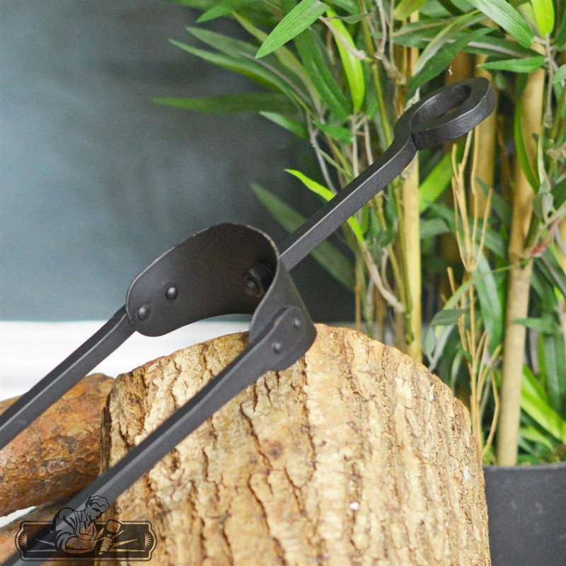 Black Country Metal Works 'Sekitan' Natural Iron Twist Fireplace Tongs
