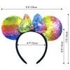 Dolebao 3D Mouse Sequin Ears Headband, Glitter Sequin Bow Hairbands