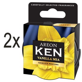 AREON Ken Car Air Freshener Vanilla Mia Tin Top Up Adjustable Vented Lid Multi Pack of 2