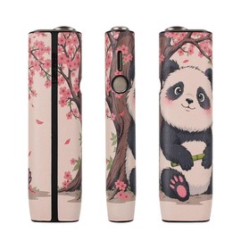 XIOUDO Compatible with Strong Personality PU Leather ILUMA ONE Case, IQOS ILUMA ONE Case (Panda, Cherry Blossom), Panda Cherry Blossom, Unique and unique