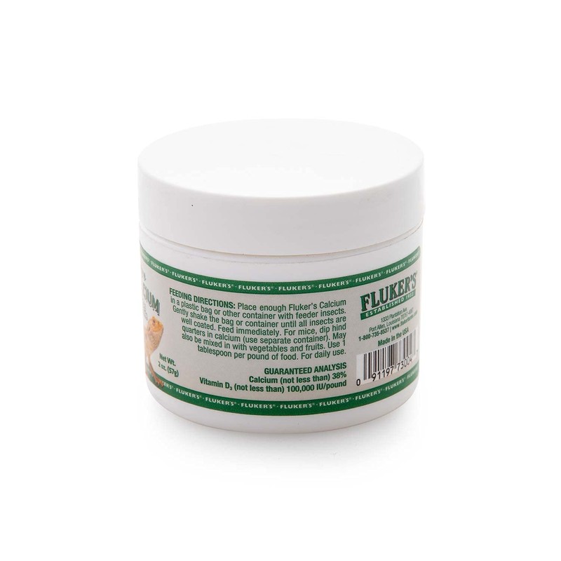 Fluker's Calcium Reptile Supplement with added Vitamin D3, 2 oz.