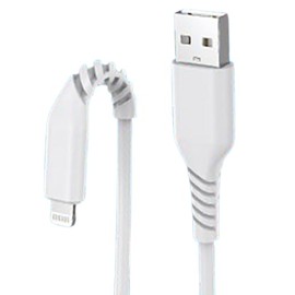 HIDISC Lightning Cable 1M Bend Resistant Heavy Duty White Fast Charge 2.4A HD-LAC1WH