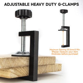 2 Pack C-Clamps for Woodworking Clamping,Heavy Duty Aluminium Carbon Steel Household Desk Table Clamps Small Welding Cutting Drilling Clamping for Wood Plastic and Workpieces Clamping