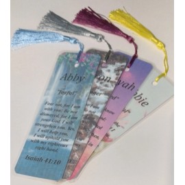 Amy "Beloved Friend" Keepsake Name Meaning Bookmark with Bible Verse and Tassel
