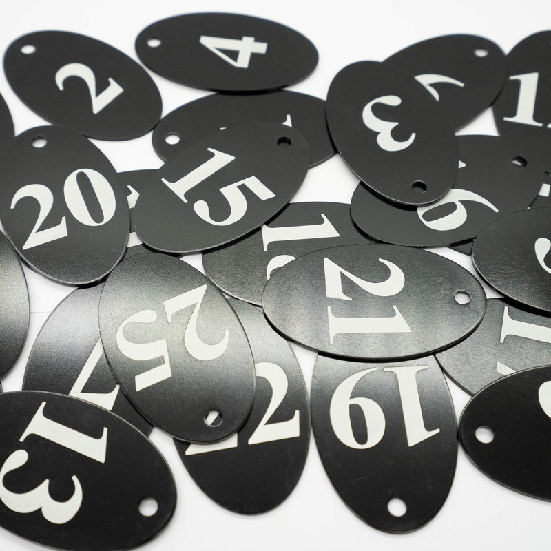 StayMax Aluminum Alloy Oval Number Tag Key Tag with Key