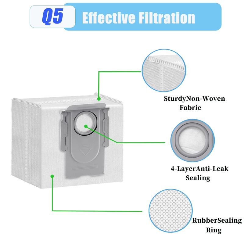 16 pack Disposable Dust Bag for roborock Q5 Q5+ Q7