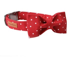 Unique style paws Dog Collar with Removable Bow Tie, Dog Collars with Bow for Small, Medium, Large Dogs, Adjustable Bow Tie Dog Collar XXS-XL