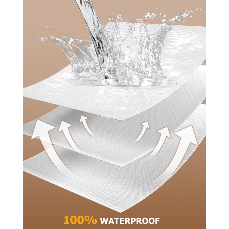 Zenzy 3" Queen Waterproof Mattress Topper Cover, [100% Waterproof] [Ultra-Soft]