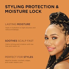 African Pride Black Castor Miracle - Aceite de sellado para cabello y cuero cabelludo, bloquea la humedad y calma, contiene aceite de ricino negro, aceite de árbol de té, aceite de soja, 6 onzas