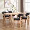 Modern Black Chenile Upholstered Solid Wood Dining Room Chair Set