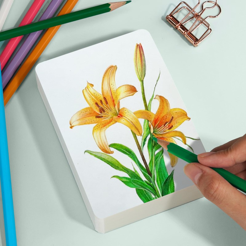 LIGHTWISH Mini Watercolor Sketchbook Square 60pcs 9x13cm Fine (Hot Press)