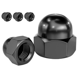 Qrity 5 Pcs Acorn Cap Nuts, M10 Black Carbon Steel Dome Nuts, Decorative Hex Cap for Protecting Screws and Bolts