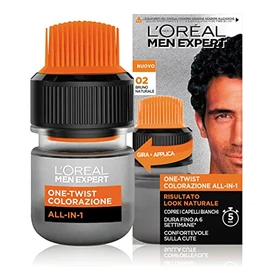 L'Oréal Paris Men Expert Men's Colouration One-Twist All-in-One, Natural Result, Quick and Easy Application, Natural Brown (02)