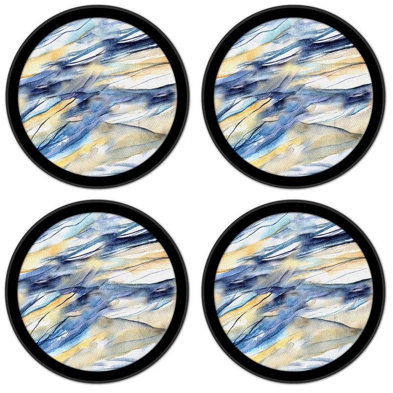 Silicone Non-Slip Drink Coasters with Removable Printed Absorbent Felt Pad