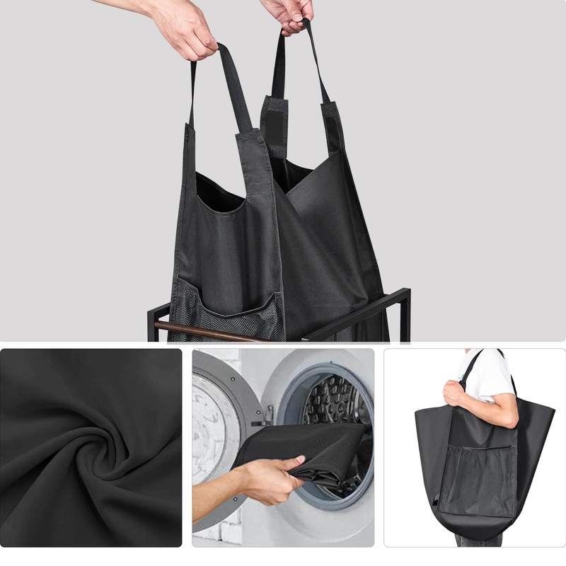 Laundry Hamper with Wheels & Adjustable Feet; 90L Laundry Basket