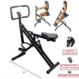 TOTAL CRUNCH Power Rider Ab Core Squat Glute Exercise Workout Machine Abdominal Crunch Cardio Trainer Horse Rider Home Gym w Monitor