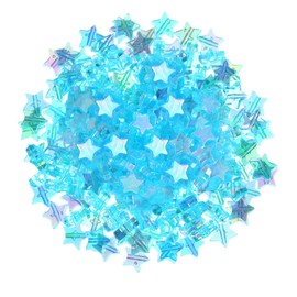 200 PCS Acrylic Star DIY Beads, 11 mm Star Shape Beads Acrylic Bead Colorful Clear Loose Spacer Plastic Bead for DIY Necklace Earrings Lanyard Jewelry Making Home Decoration (Blue)