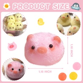 8 Pcs Handmade Taba Toys Ultra Soft Penguin Duck Chicken Pig for Stress Relief Pinch Kawaii Family ﻿﻿