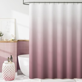 jinchan Ombre Mauve Shower Curtain for Bathroom Waterproof Fabric Gradual Color Design Shower Curtain Set with 12 Hooks 70x72 Inches