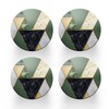 4 x Round Coaster - Art Deco Green Marble Effect